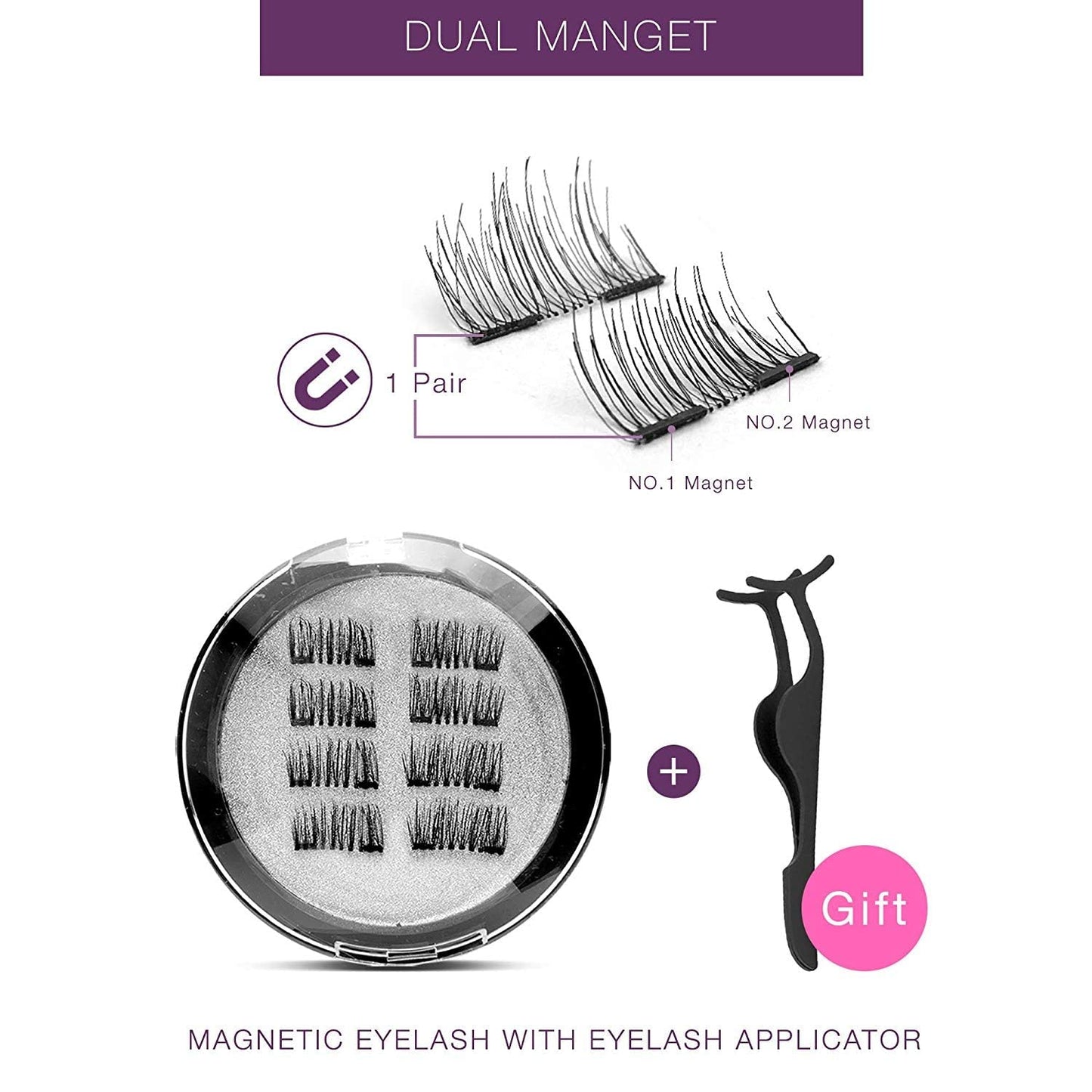 VASSOUL Magnetic Eyelashes with Applicator - Reusable Premium Lashes, Easy Application, No Glue Needed, Natural Look Beauty & Personal Care VASSOUL
