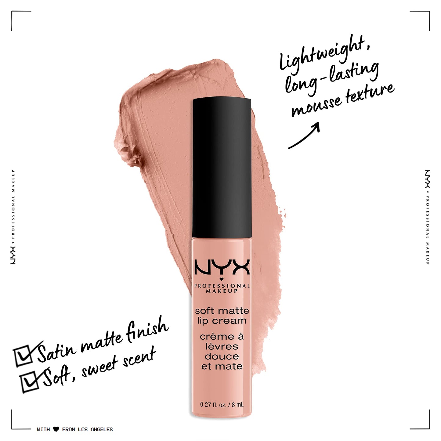 NYX PROFESSIONAL MAKEUP Soft Matte Lip Cream, Lightweight Liquid Lipstick - Cairo (Matte Pure Nude) Beauty & Personal Care NYX PROFESSIONAL MAKEUP