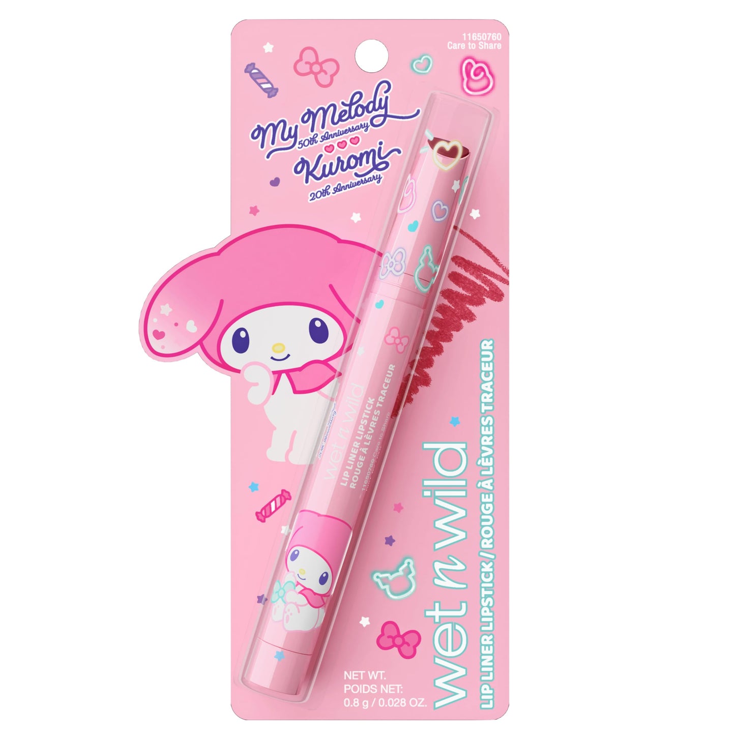wet n wild My Melody and Kuromi Lip Liner Lipstick - Care to Share Beauty & Personal Care wet n wild