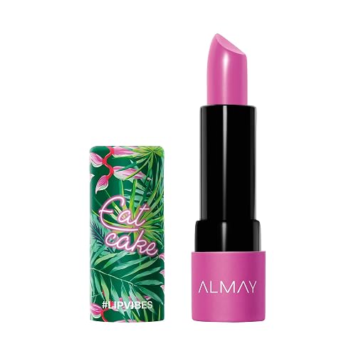 Almay Lip Vibes Lipstick with Vitamin E Oil & Shea Butter, Matte Finish, Hypoallergenic, Eat Cake, 0.14 Oz Beauty & Personal Care Almay
