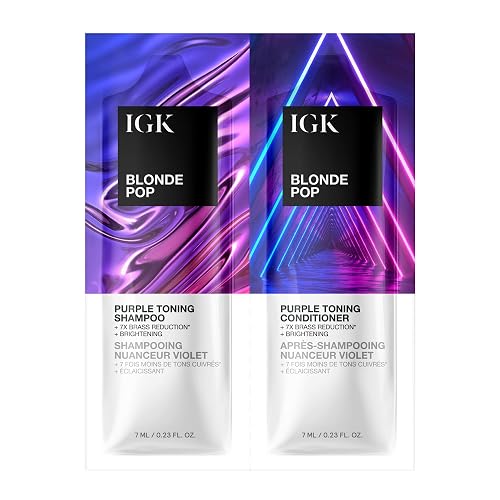 IGK BLONDE POP Shampoo & Conditioner Tandem Packette | Brighten + Neutralize Brass | Vegan + Cruelty Free | 0.46 Oz Beauty & Personal Care IGK