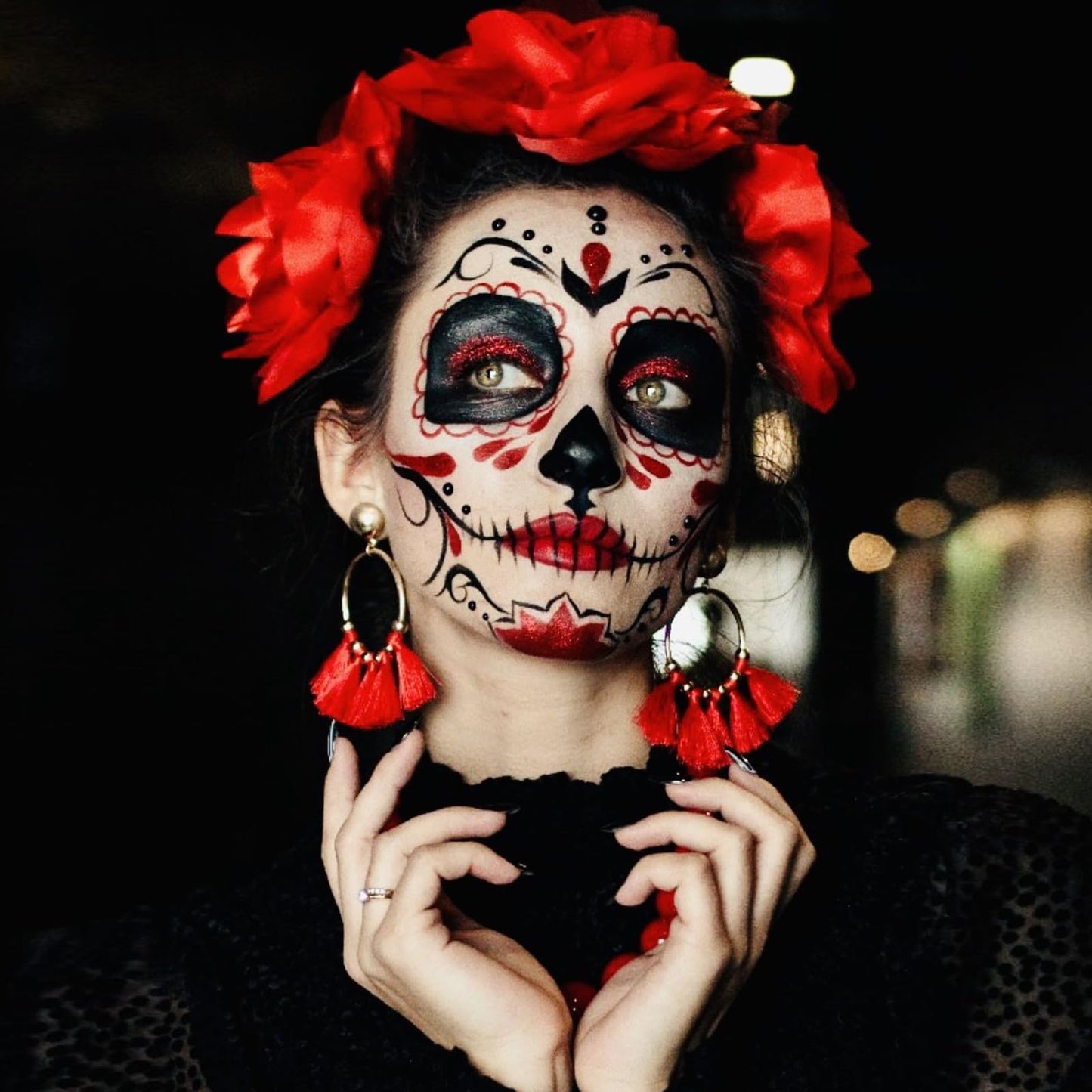 Clown Makeup Kit, White Black Red Face Body Paint Set, Halloween Clown Joker Makeup Kit, Professional Black, White and Red Face Painting Kit Beauty & Personal Care Js2U ZW