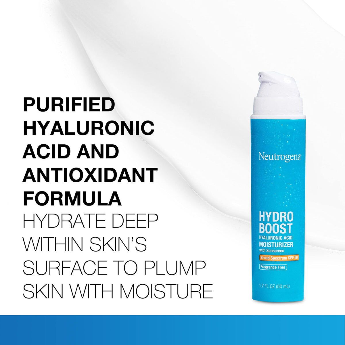 Neutrogena Hydro Boost Hyaluronic Acid Hydrating Face Moisturizer With SPF 50, Fragrance Free Facial Moisturizer, 1.7 fl. oz, & Trial Size Hydro Boost Beauty & Personal Care Neutrogena