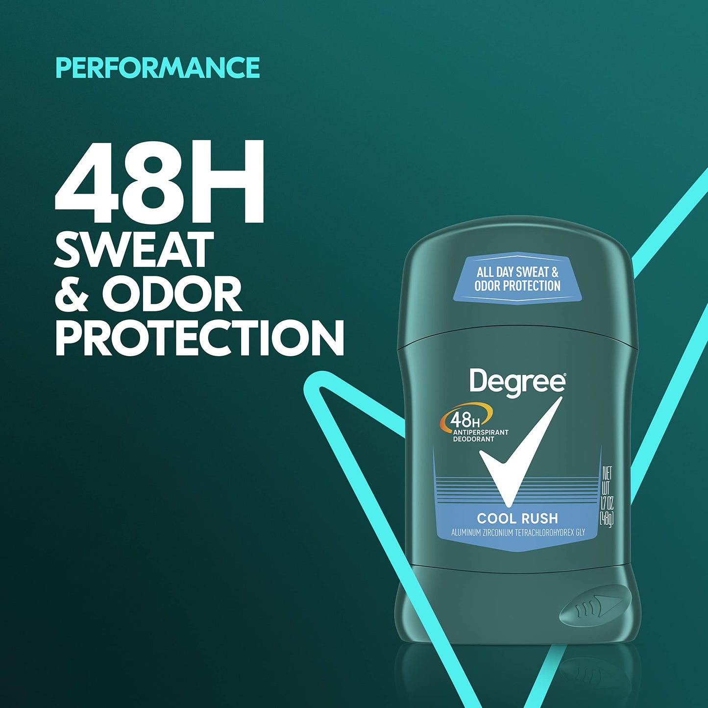 Degree Men Original Protection Antiperspirant Deodorant Cool Rush Pack of 12 48-Hour Sweat & Odor Protection Antiperspirant For Men 1.7 oz Beauty and Personal Care Degree