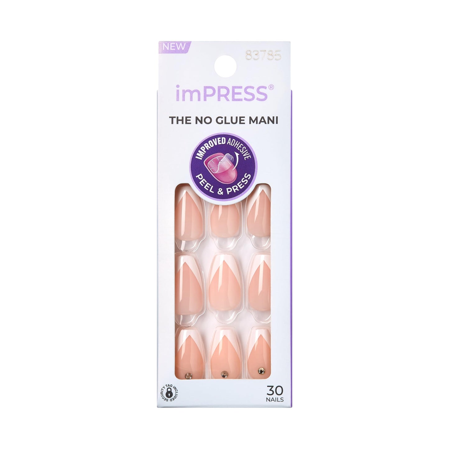 imPRESS KISS Press-On Manicure, Nail Kit, PureFit Technology, Medium Length Press-On Nails, 'So French', Includes Prep Pad, Mini Nail File, Cuticle Beauty & Personal Care imPRESS