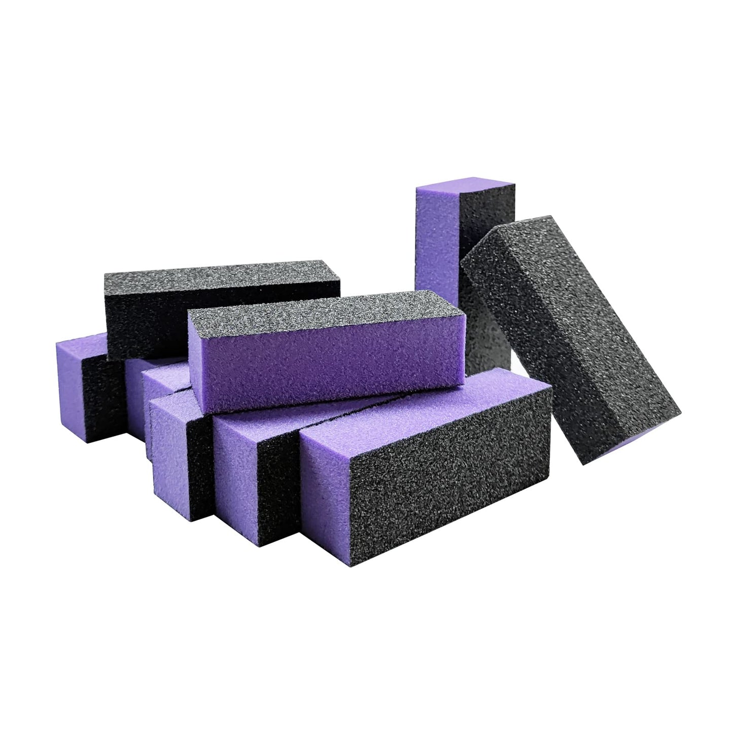HeeYaa 10 Pcs Nail Buffer Sanding Block Polisher Buffing File 100/180 Grit 3 Sides Nail Files Art Pedicure Manicure File(Black Purple) Beauty & Personal Care HeeYaa