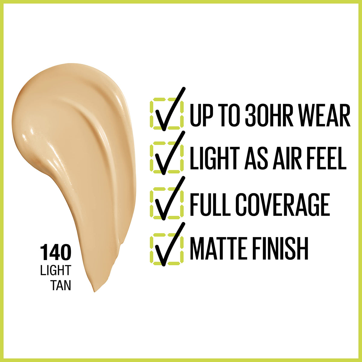 Maybelline Super Stay Full Coverage Liquid Foundation Active Wear Makeup, Up to 30Hr Wear, Transfer, Sweat & Water Resistant, Matte Finish, Light Tan
