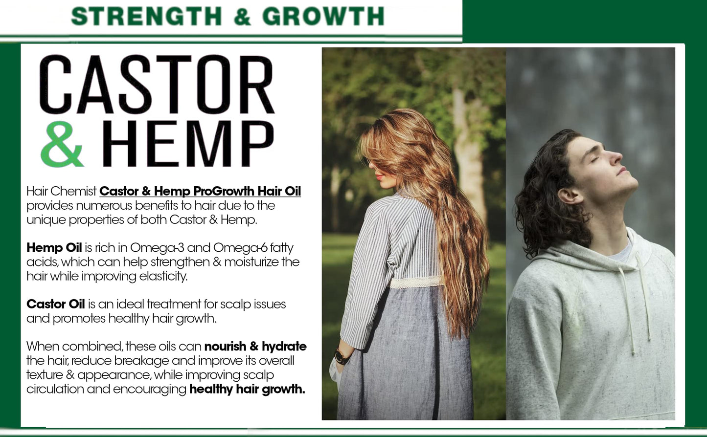 Hair Chemist Castor and Hemp Pro-Growth Hair Oil 7.1 oz. - Natural Hair Oil Blend for Hair Growth Beauty & Personal Care Hair Chemist