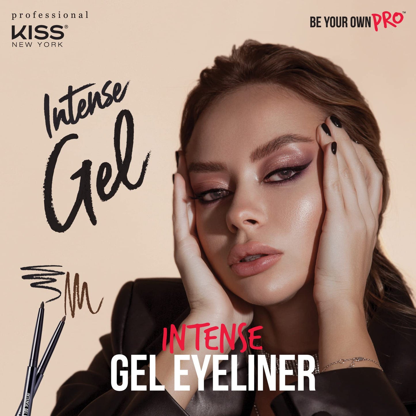 KISS NEW YORK Pro Intense Gel Eyeliner with Built-in Sharpener, Waterproof, Smudge-proof, Long Lasting Gel Eyeliner Pencil (Black Brown) Beauty & Personal Care KISS NEW YORK