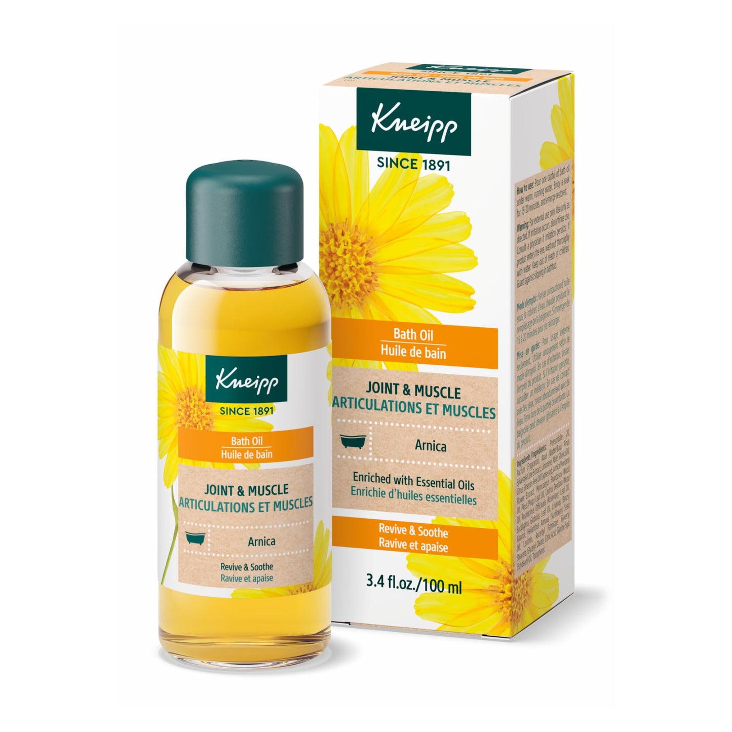 Kneipp Joint & Muscle Arnica Bath Oil - Good for Achy Joints & Post-Workout Recovery - Vegan - 3.38 fl oz - Up to 10 Baths Beauty and Personal Care Kneipp