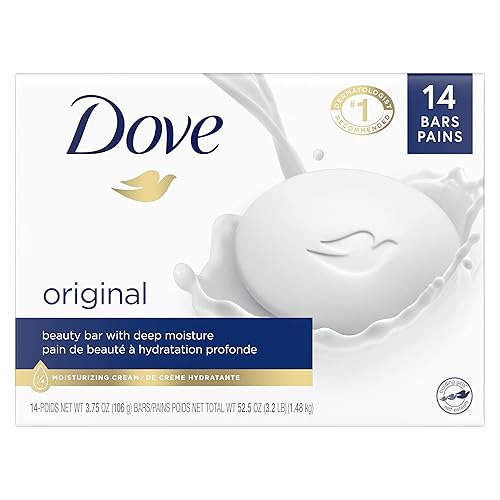 Dove Beauty Bar Gentle Skin Cleanser Moisturizing for Gentle Soft Skin Care Original Made With 1/4 Moisturizing Cream 3.75 oz, 14 Bars Beauty & Personal Care Dove