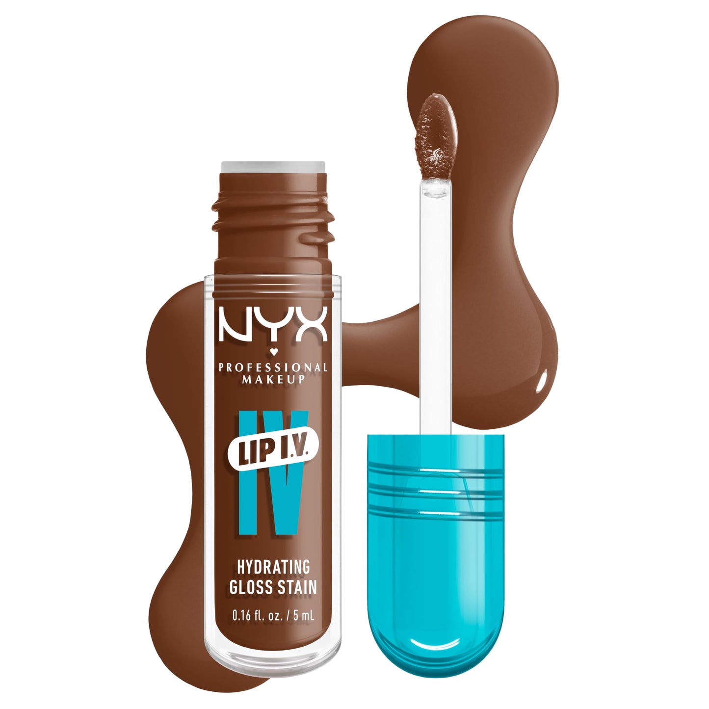 NYX PROFESSIONAL MAKEUP Lip IV Hydrating Glossy Lip Stain, Long-Lasting, Tinted, Vegan Formula with 12 HR Hydration - Splash N Spice (Brown) Beauty & Personal Care NYX PROFESSIONAL MAKEUP