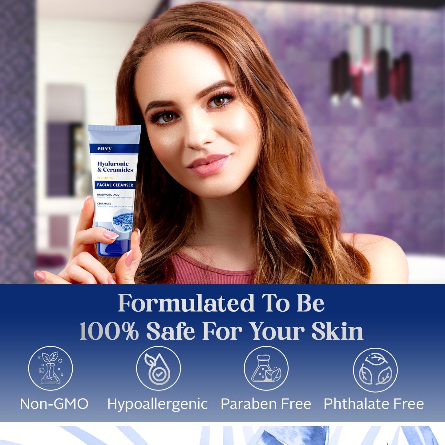 Envy Facial Cleanser with Hyaluronic Acid & Ceramides - Hydrating, Moisturizing & Radiance-Boosting - Clean, Cruelty-Free Korean Skin Care for All Beauty & Personal Care Envy