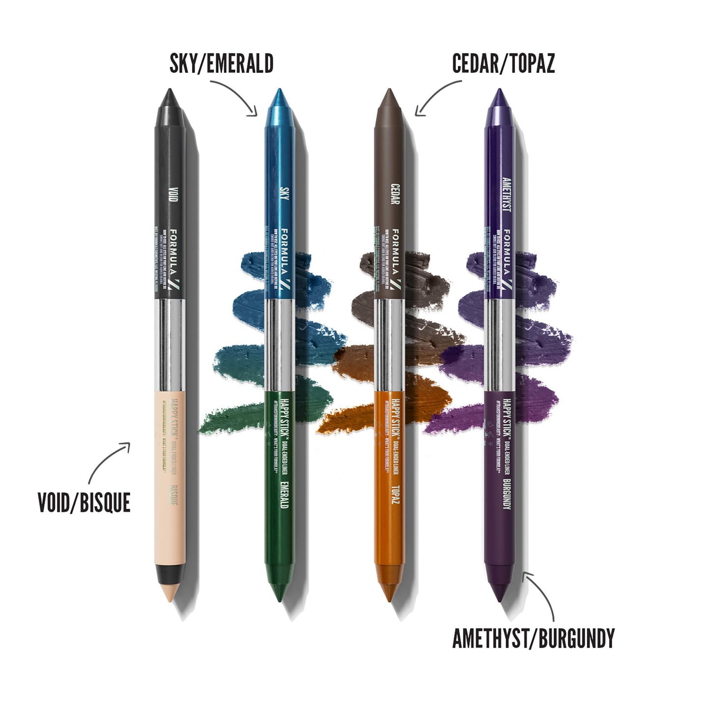 Formula Z Happy Stick Eyeliner - Tug Free Eyeliner Pencil with Vitamin E - Long Lasting Eye Makeup - Vegan - Amethyst-Burgundy - 2 x 0.02 oz Beauty & Personal Care Formula Z