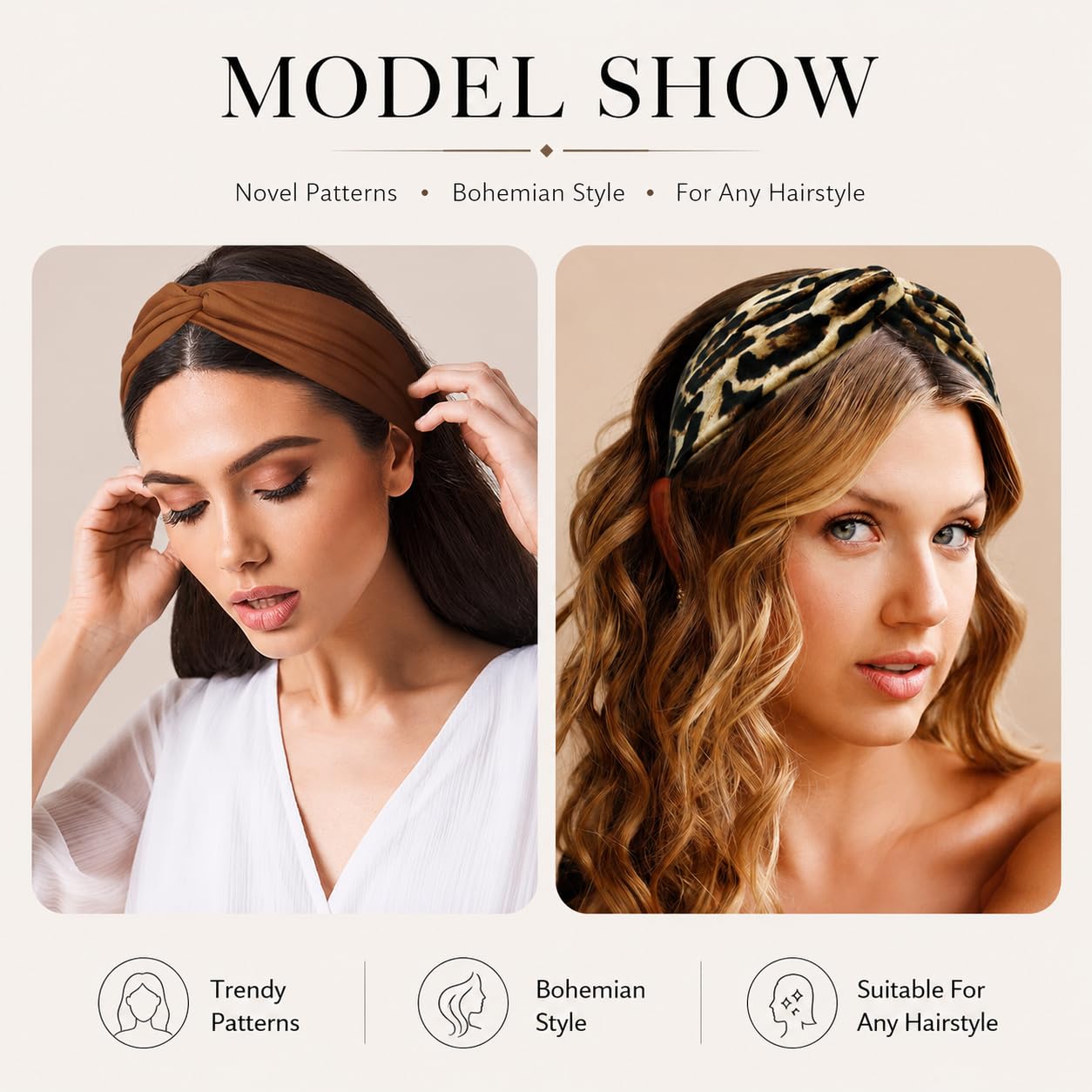 Kachanaa 8 Packs Large Wide Headbands for Women's Hair,Non Slip Soft African Bandeau Hair Bands Makeup Yoga Workout Running Sweat Hair Wraps Fashion Beauty and Personal Care Kachanaa