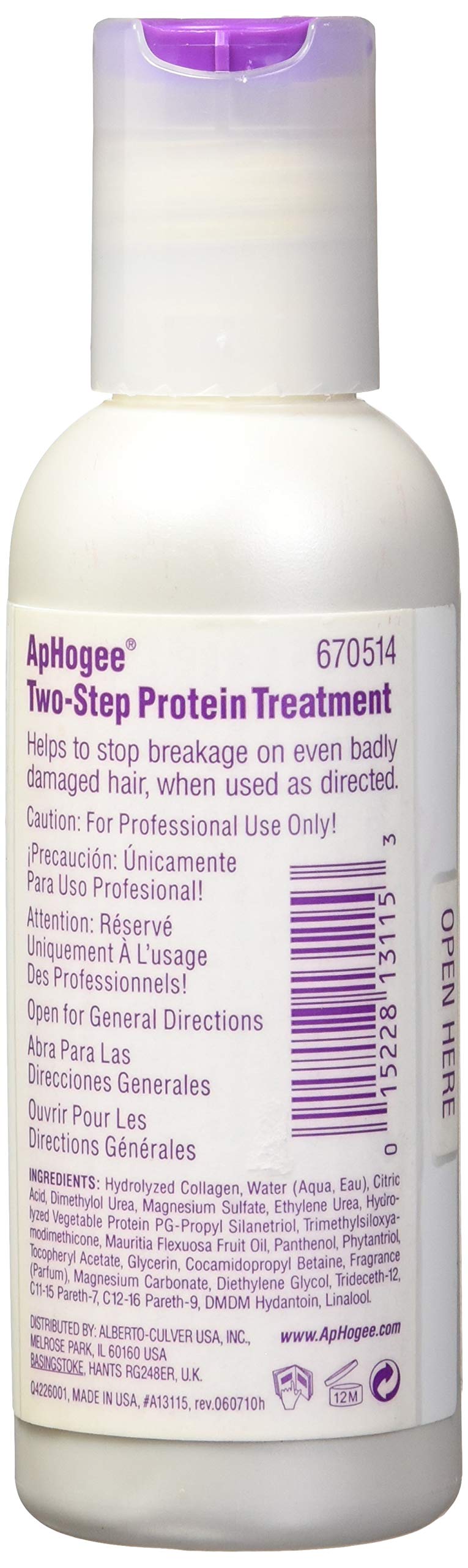 Aphogee Two-step Protein Treatment for Damaged Hair 4 Fl Oz
