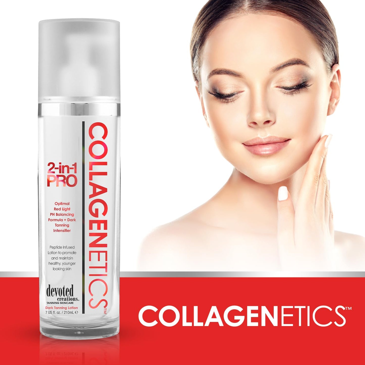Collagenetics 2 in 1 Pro Red Light Therapy Prep Lotion & Tan Acc Beauty & Personal Care Devoted Creations