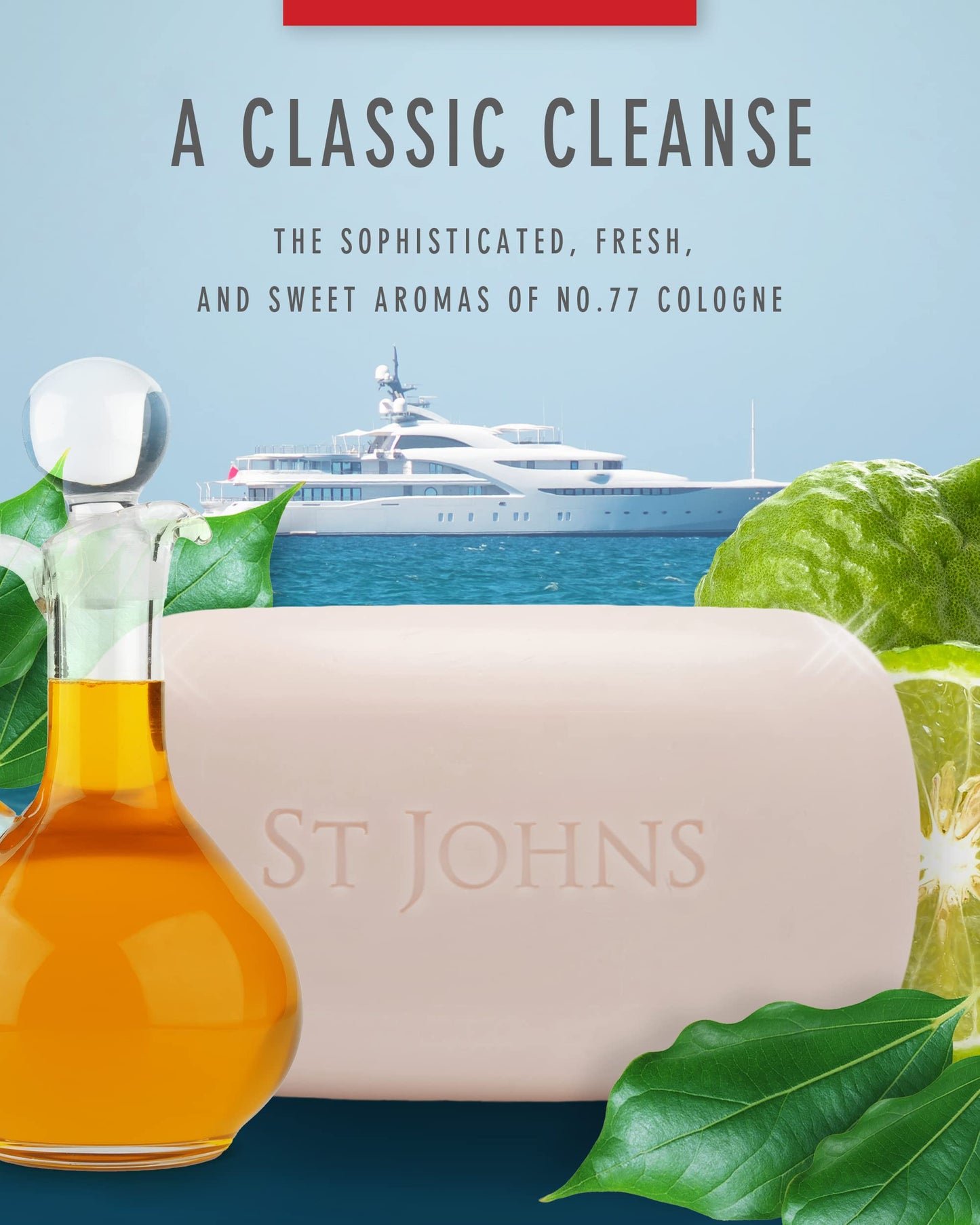 No. 77 Luxury Soap Bar for Men by St Johns. 3X Triple Mille Bath, Body, Shower Soap Bar. 7 Oz Premium Creamy Scented Lather. Best smelling, selling Beauty & Personal Care St. John