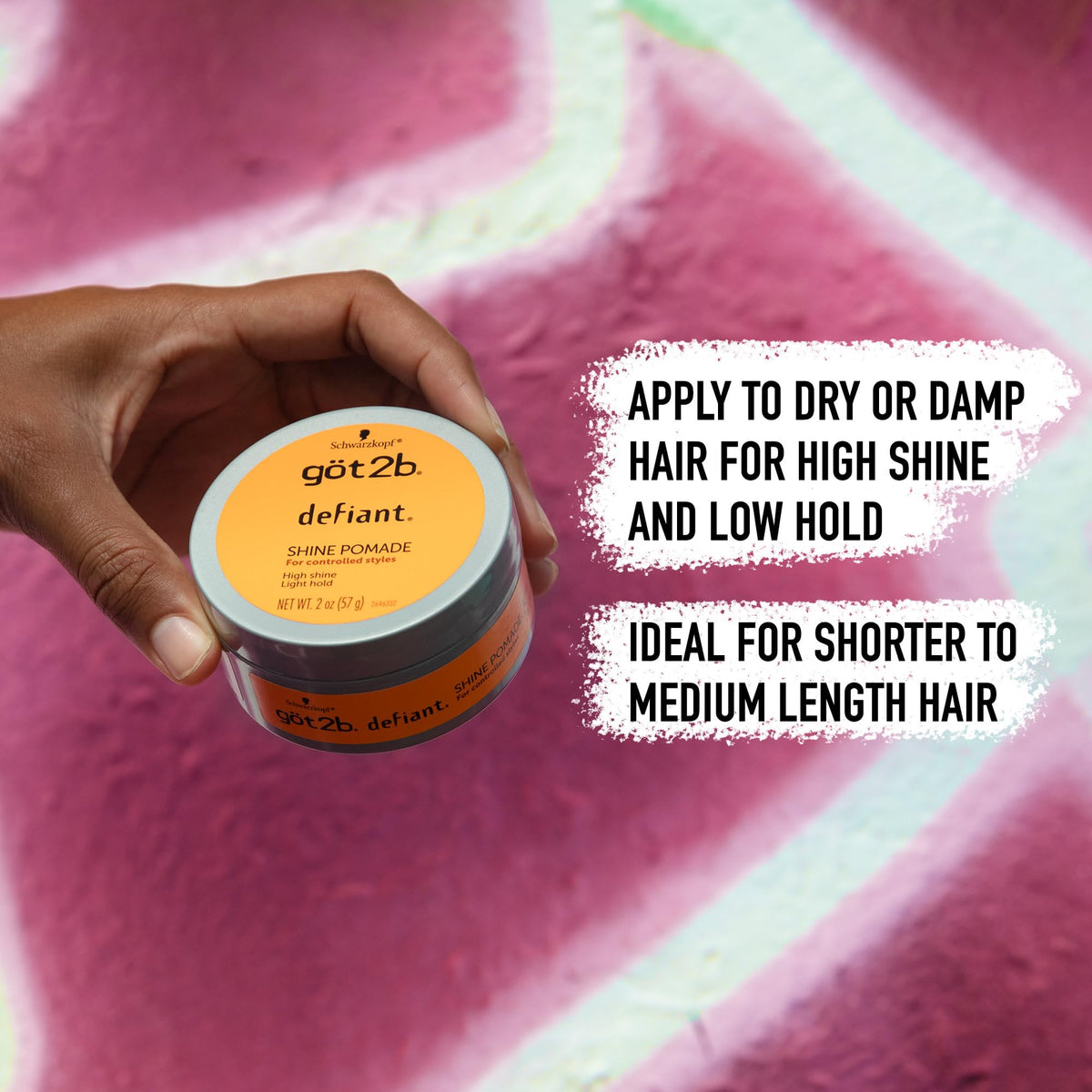 got2b Defiant Shine Pomade, 2 Fl Oz, High Shine Hair Styling Pomade for Men and Women, Creates Texture, Control & Light Hold, Tames Unruly Hair Beauty & Personal Care Got2B