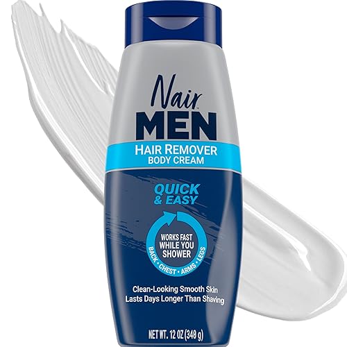 Nair Men Hair Remover Body Cream, Quick and Easy Body Hair Removal Cream for Men, Aloe and Lanolin, Dermatologist Tested, 12 Oz Beauty & Personal Care Nair