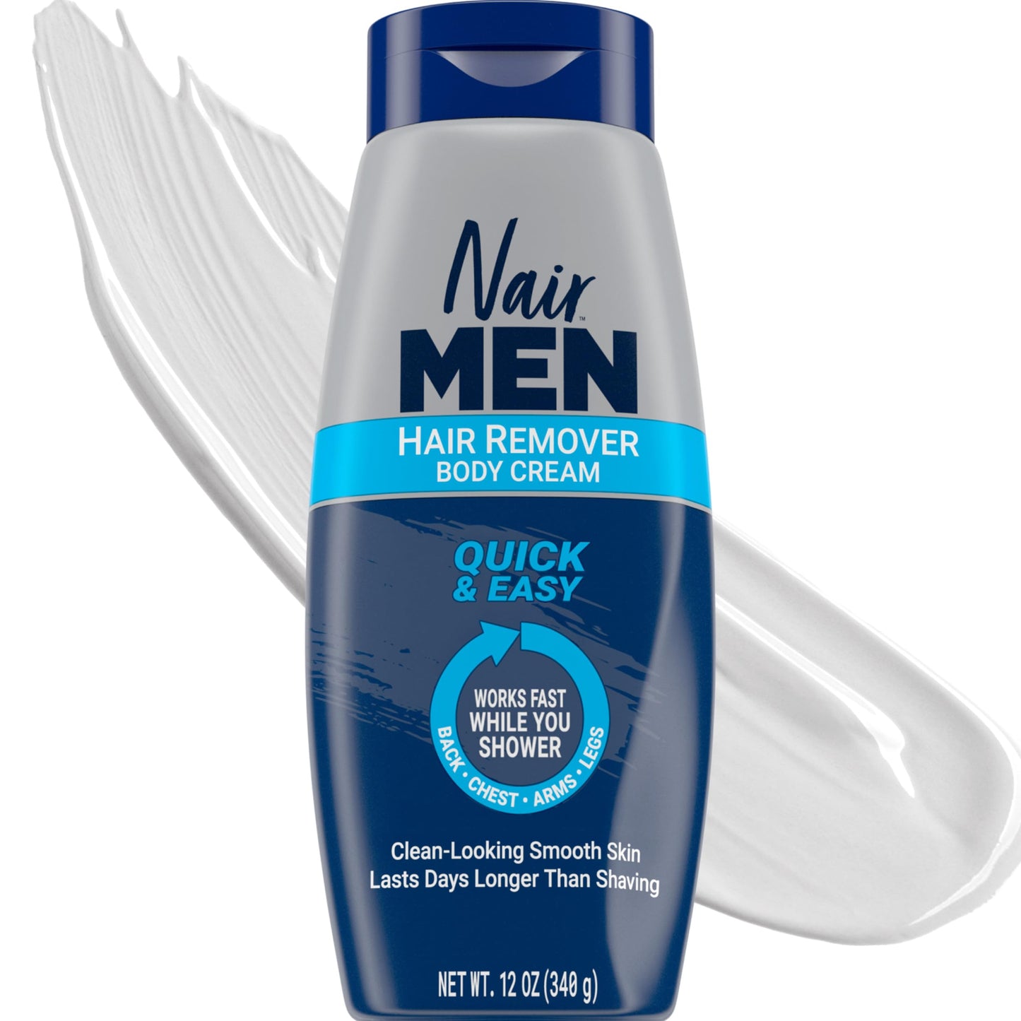Nair Men Hair Remover Body Cream, Quick and Easy Body Hair Removal Cream for Men, Aloe and Lanolin, Dermatologist Tested, 12 Oz Beauty & Personal Care Nair