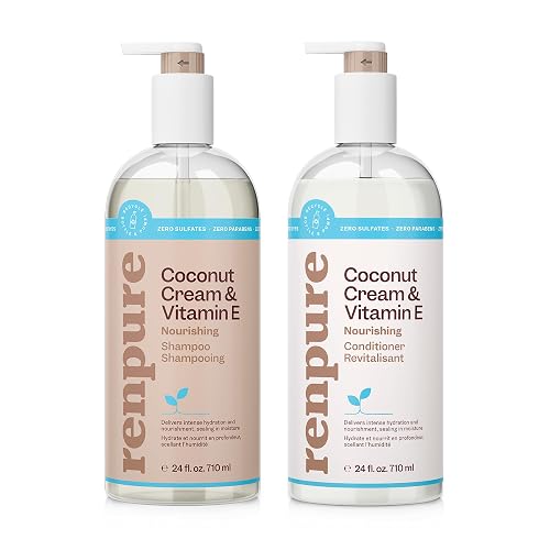 Renpure Coconut Cream & Vitamin E Nourishing Shampoo and Conditioner Set, 24oz Beauty & Personal Care RENPURE