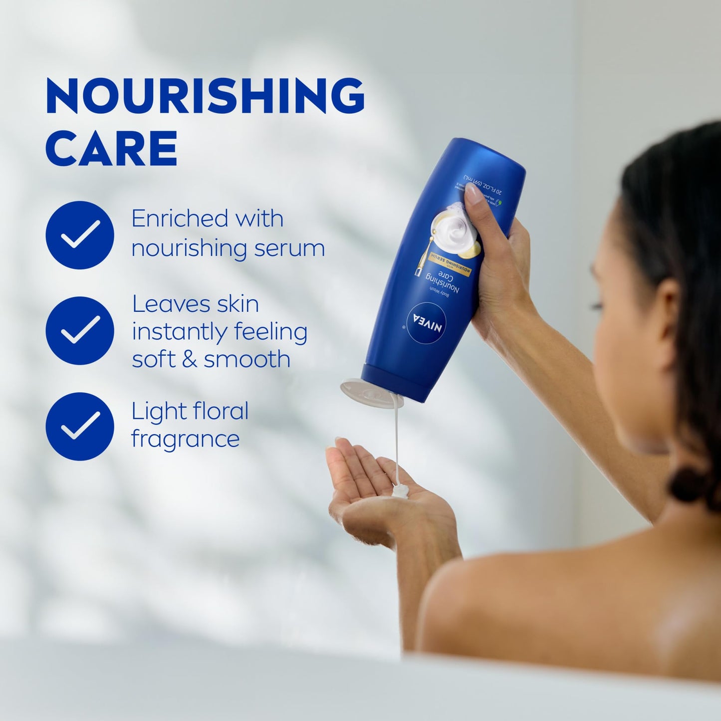 NIVEA Nourishing Care Body Wash with Nourishing Serum, Moisturizing Body Wash for Women, Enriched with Provitamin B5 and Vitamin E, 20 Fl Oz Bottle Beauty & Personal Care NIVEA