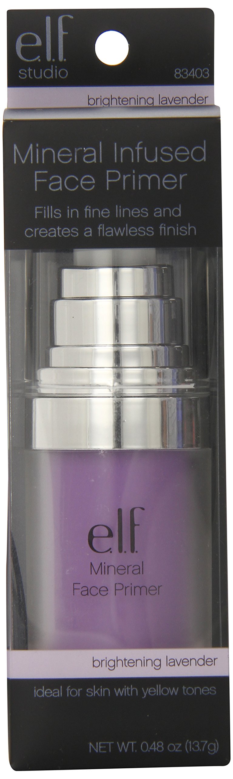 e.l.f. Studio Mineral Infused Face Primer, Brightening Lavender, 0.47 Ounce Beauty & Personal Care e.l.f.