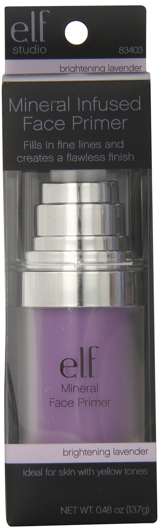 e.l.f. Studio Mineral Infused Face Primer, Brightening Lavender, 0.47 Ounce Beauty & Personal Care e.l.f.