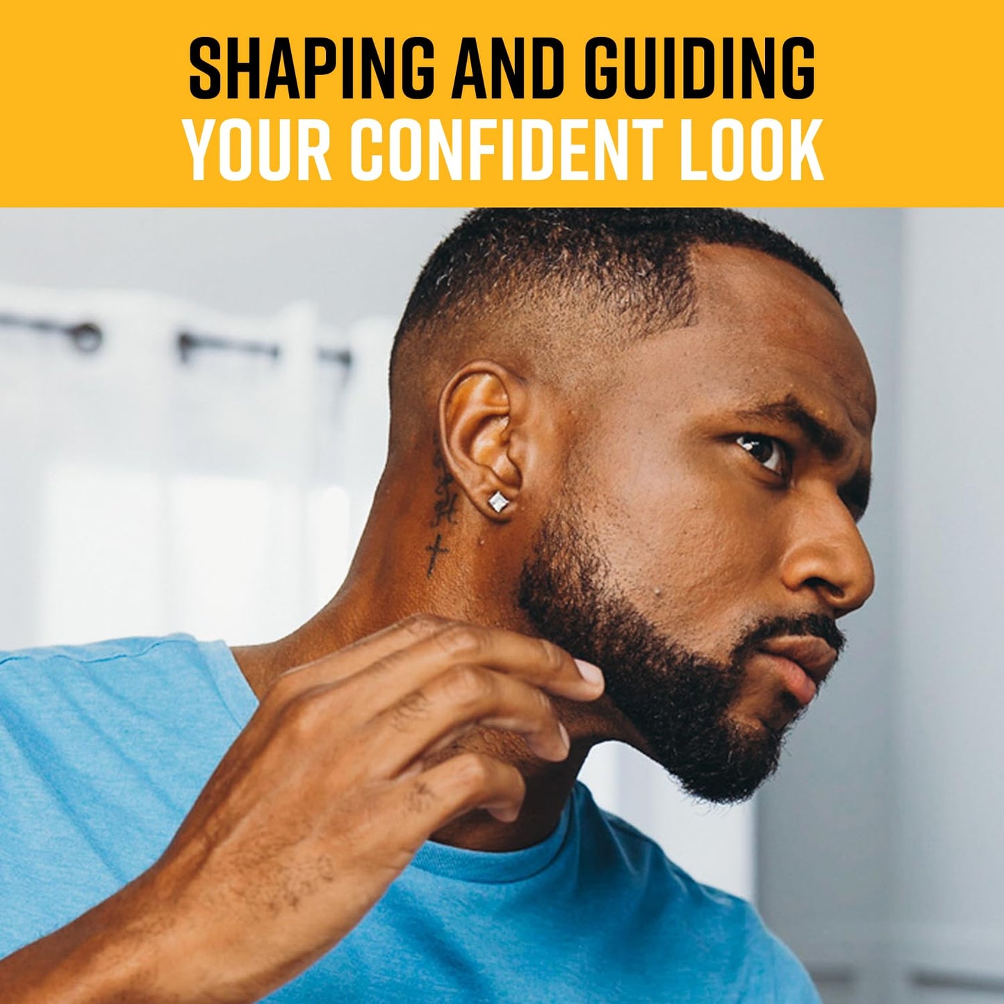 The Cut Buddy PLUS Beard Shaping Tool, Clear Template with Built-in Comb and Bonus Pencil, Ideal for Hairline, Beard, and Mustache Trimming Beauty and Personal Care The Cut Buddy