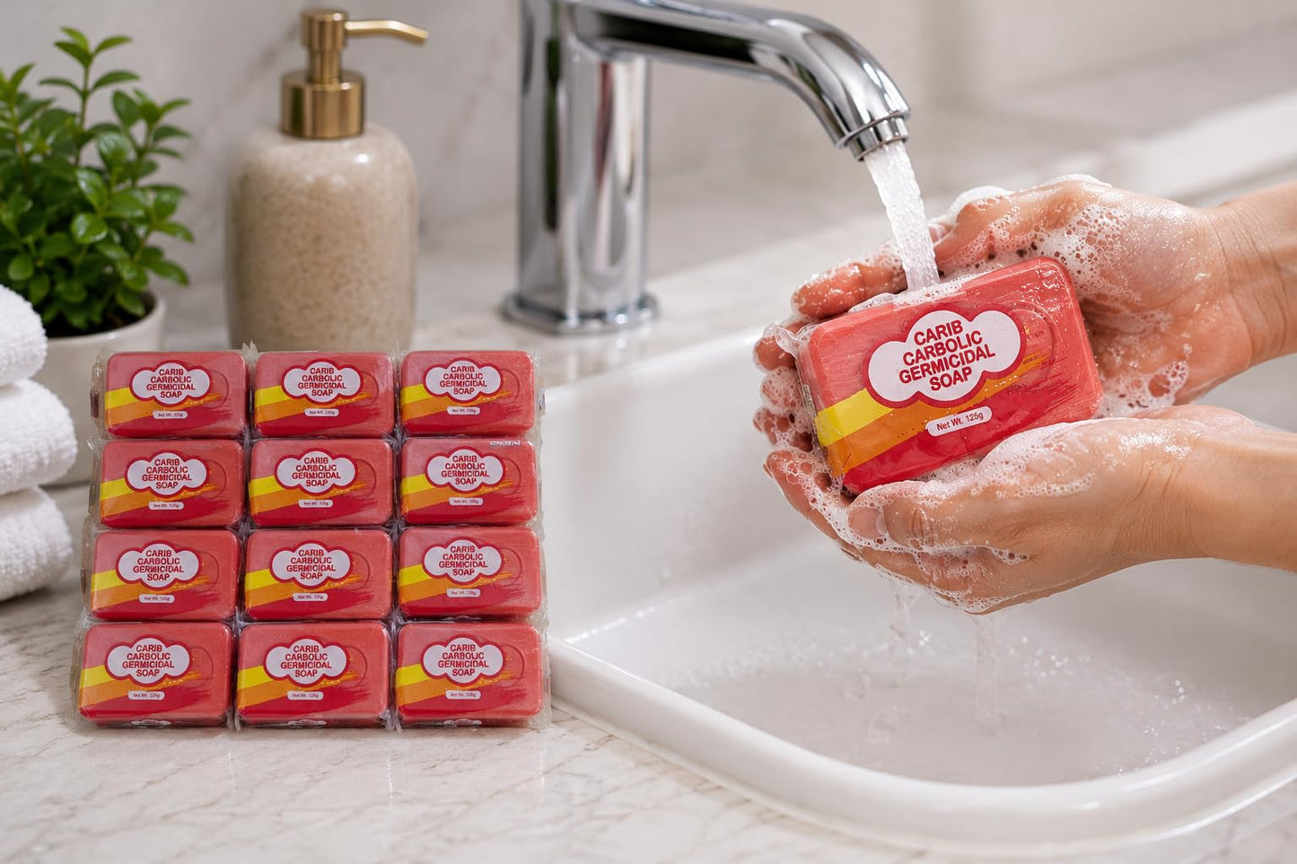 BNDLDEALZ Carbolic Soap 12 Pack Bundle (125g Each) - Featuring Carib Jamaican Carbolic Germicidal Soap Bars, Antibacterial Style Bath Soap for Deep Beauty & Personal Care BNDLDEALZ