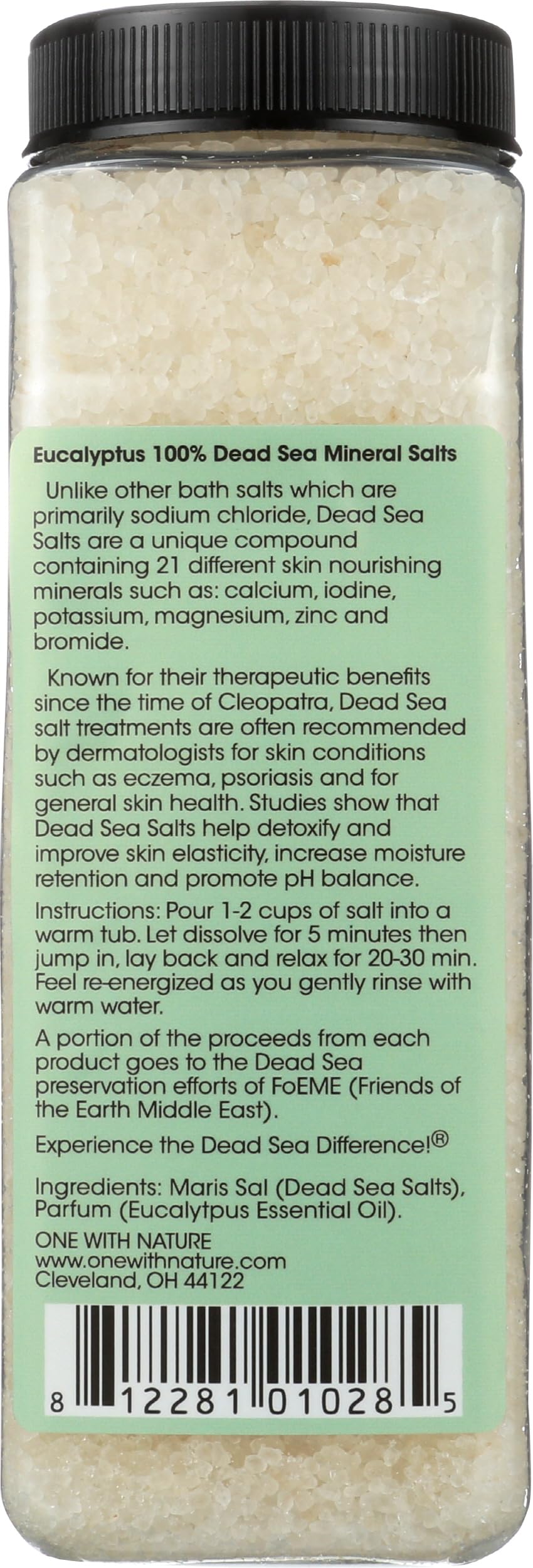One With Nature, Bath Salts Eucalyptus, 32 Ounce Beauty and Personal Care One With Nature