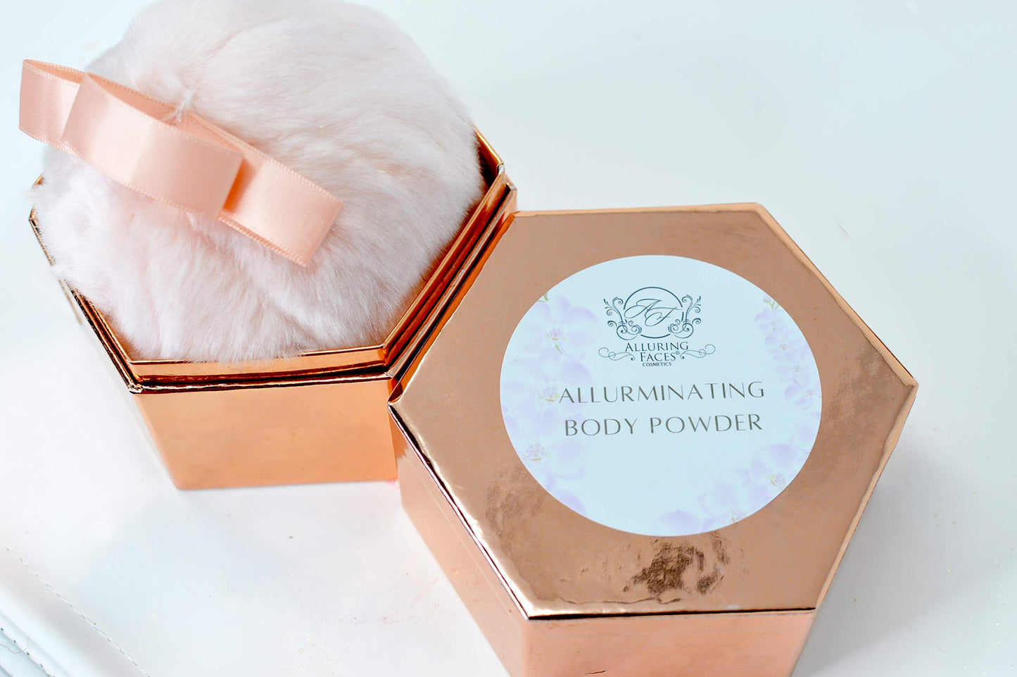 Alluring Faces Body Shimmer Powder Highlighter with Cute Pink Furry Puff Beauty & Personal Care Alluring Faces