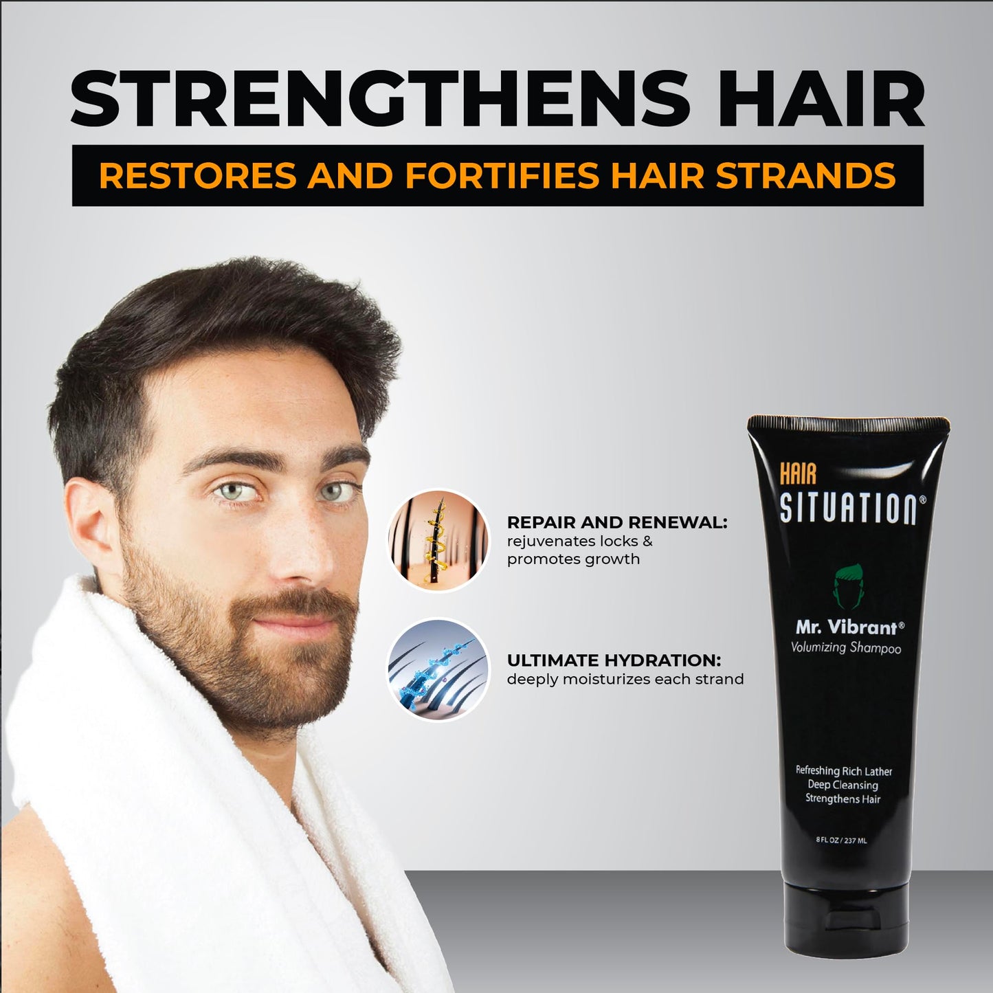 Hair Situation Mr. Cool Wet Look Hair Gel - Strong Hold, High Shine and Alcohol-Free Formula Mr. Vibrant Volumizing Shampoo for Thinning and Receding Beauty & Personal Care Hair Situation