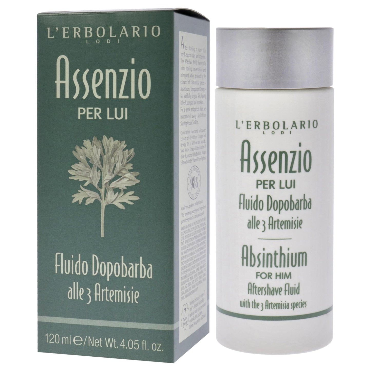 L'Erbolario Absinthium Aftershave Fluid - Absinthium, Tarragon And Genepy - Triple Toning, Moisturizing And Astringent Action - Leaves Skin Feeling Beauty and Personal Care L'Erbolario