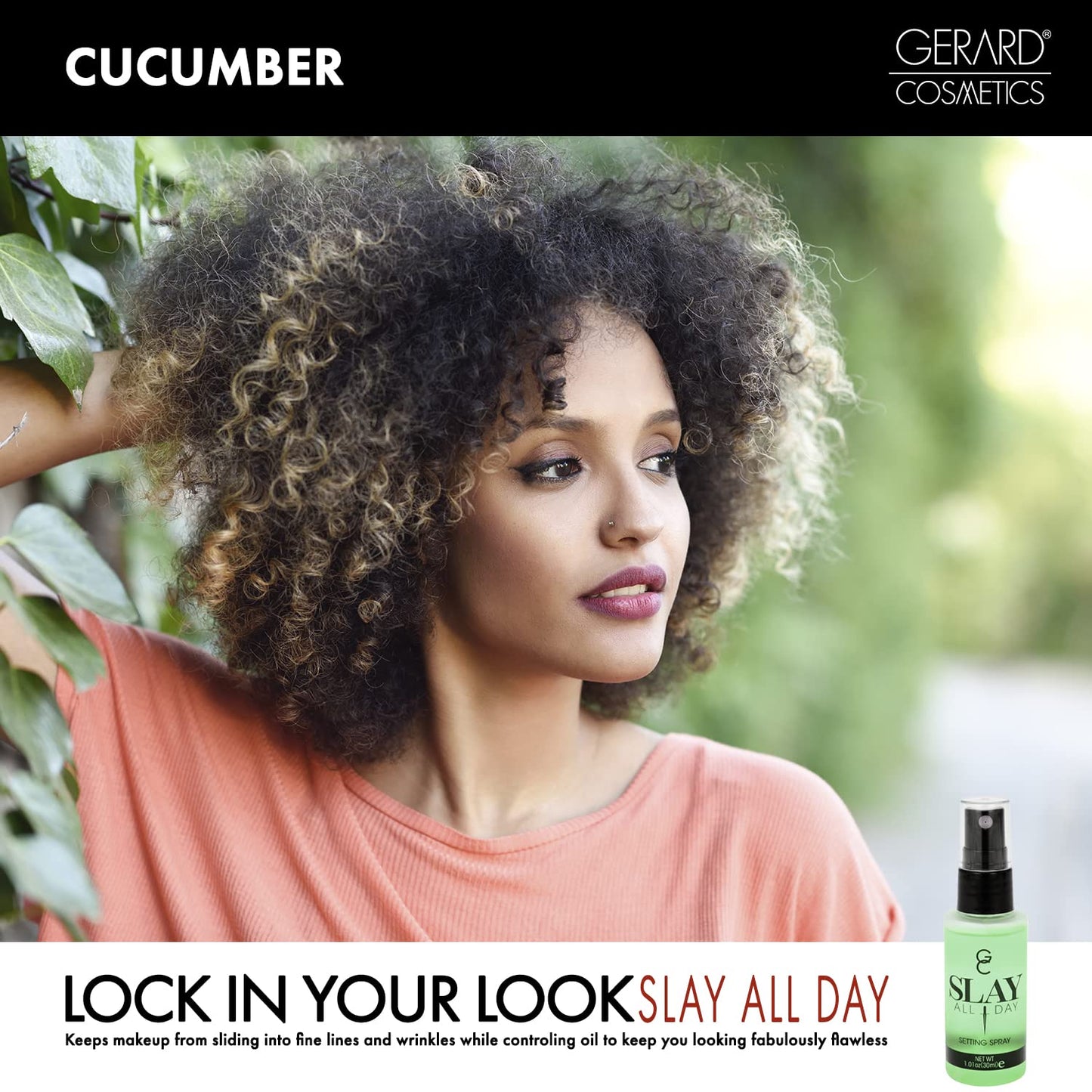 Gerard Cosmetics Makeup Setting Spray Mini (Cucumber), Slay All Day Scented Makeup Finishing Spray, Oil Control, Matte Finish, Cruelty Free, Made USA Beauty & Personal Care Gerard Cosmetics
