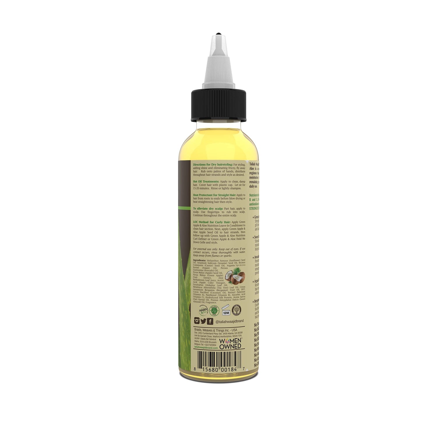 Taliah Waajid Green Apple & Aloe Nutrition Apple Seed Oil 4oz Beauty & Personal Care Taliah Waajid black earth products