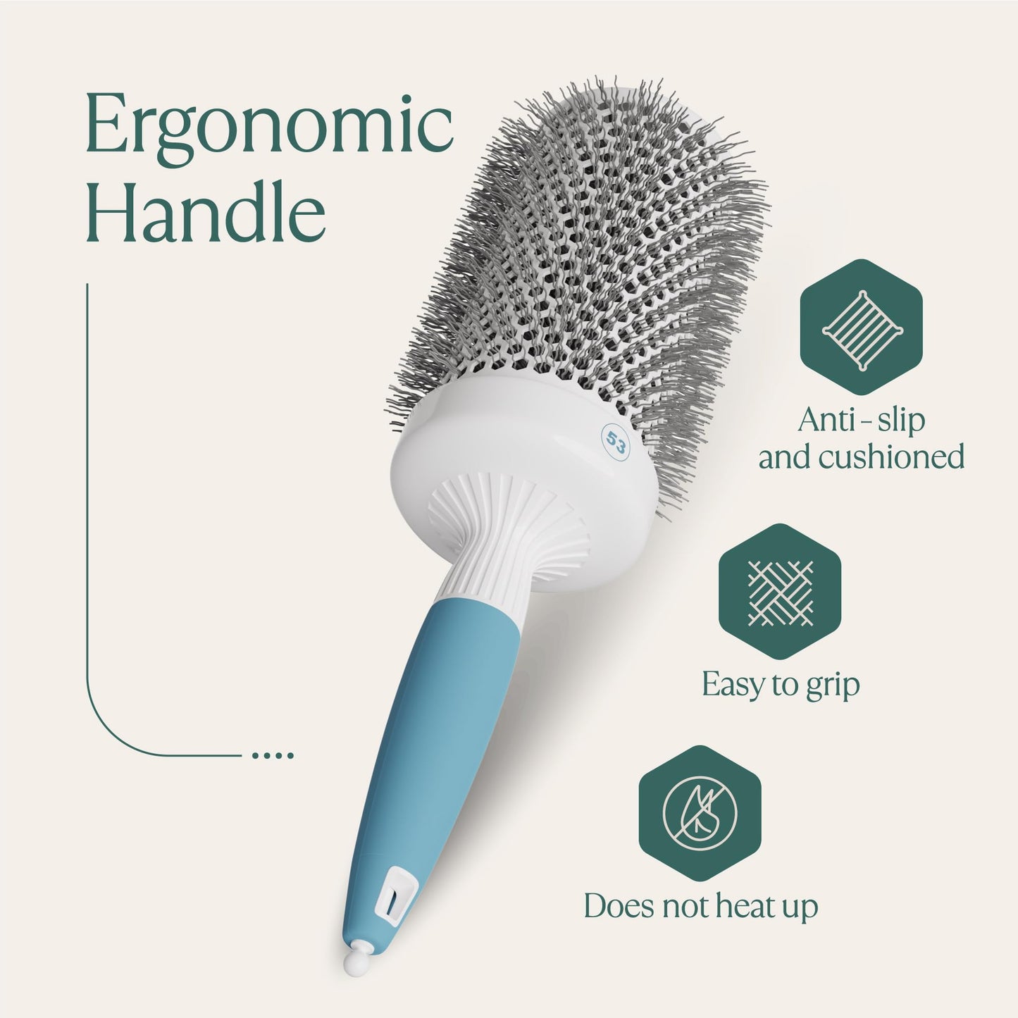 Professional Round Brush for Blow Drying - Large Ceramic Ion Thermal Barrel Brush for Sleek, Precise Heat Styling and Maximum Volume - Lightweight Beauty and Personal Care Osensia