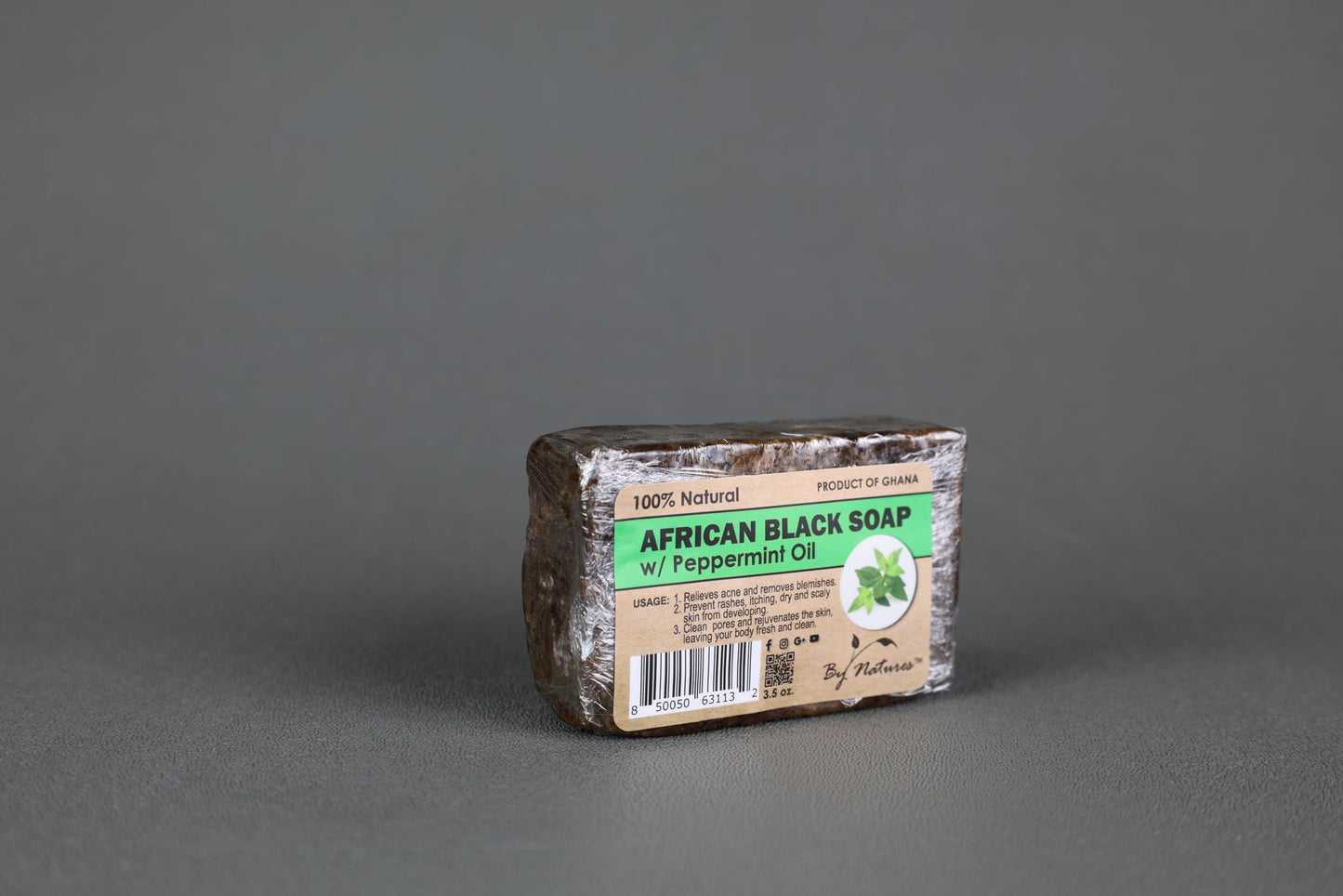 By Natures African Black Soap Peppermint Oil 3.5 Oz (Pack of 1) Beauty & Personal Care By Natures