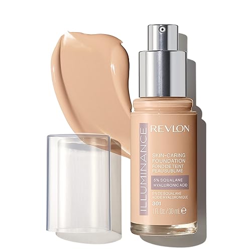 Revlon Illuminance Skin-Caring Liquid Foundation, Hyaluronic Acid, Hydrating and Nourishing Formula with Medium Coverage, 301 Cool Beige, 1 fl oz Beauty & Personal Care REVLON