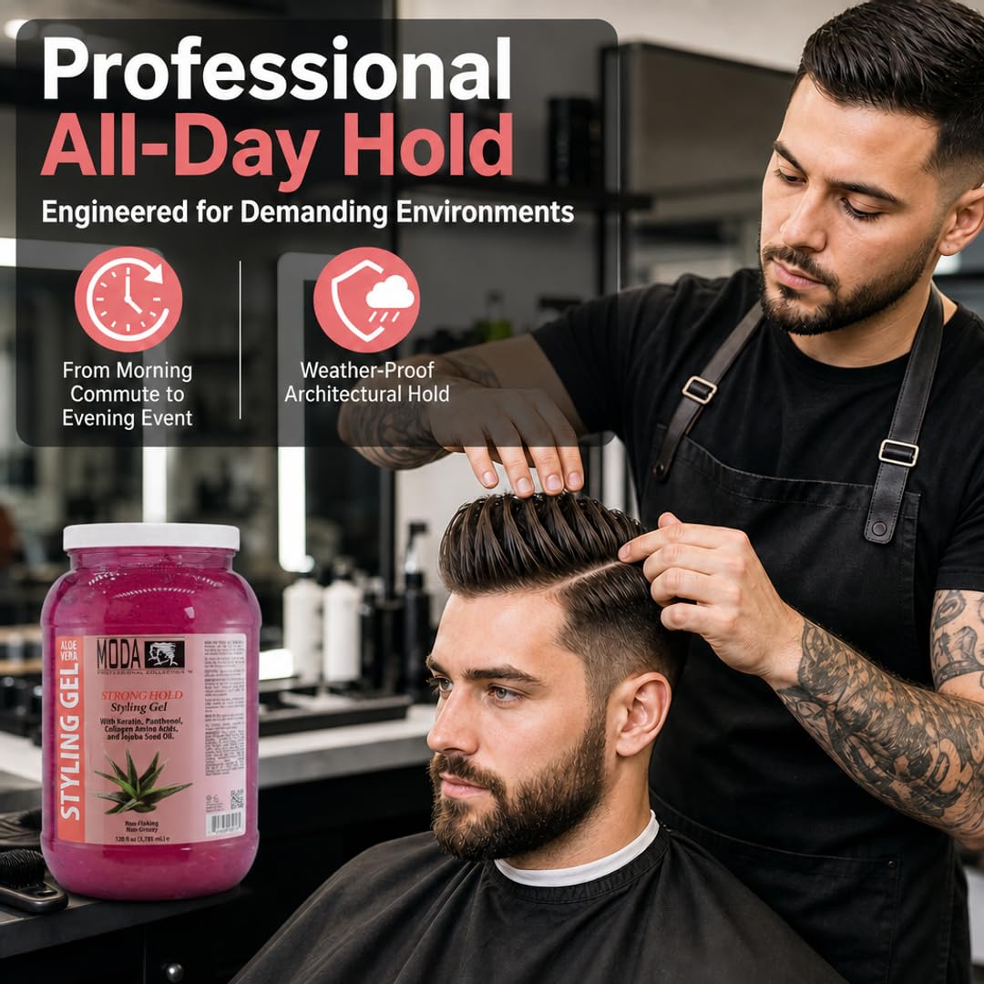 MODA Hair Styling Gel & Restorative Treatment - Alcohol-Free, Sulfate-Free, Paraben-Free | All-Day Hold for All Hair Types | Salon & Family Use | Beauty & Personal Care MODA