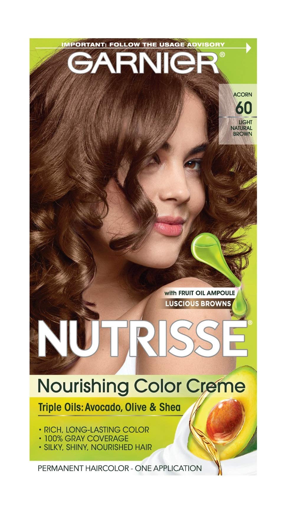 Garnier Nutrisse Nourishing Color Creme Light Natural Brown [60] 1 ea (Packaging May Vary) Beauty & Personal Care Garnier