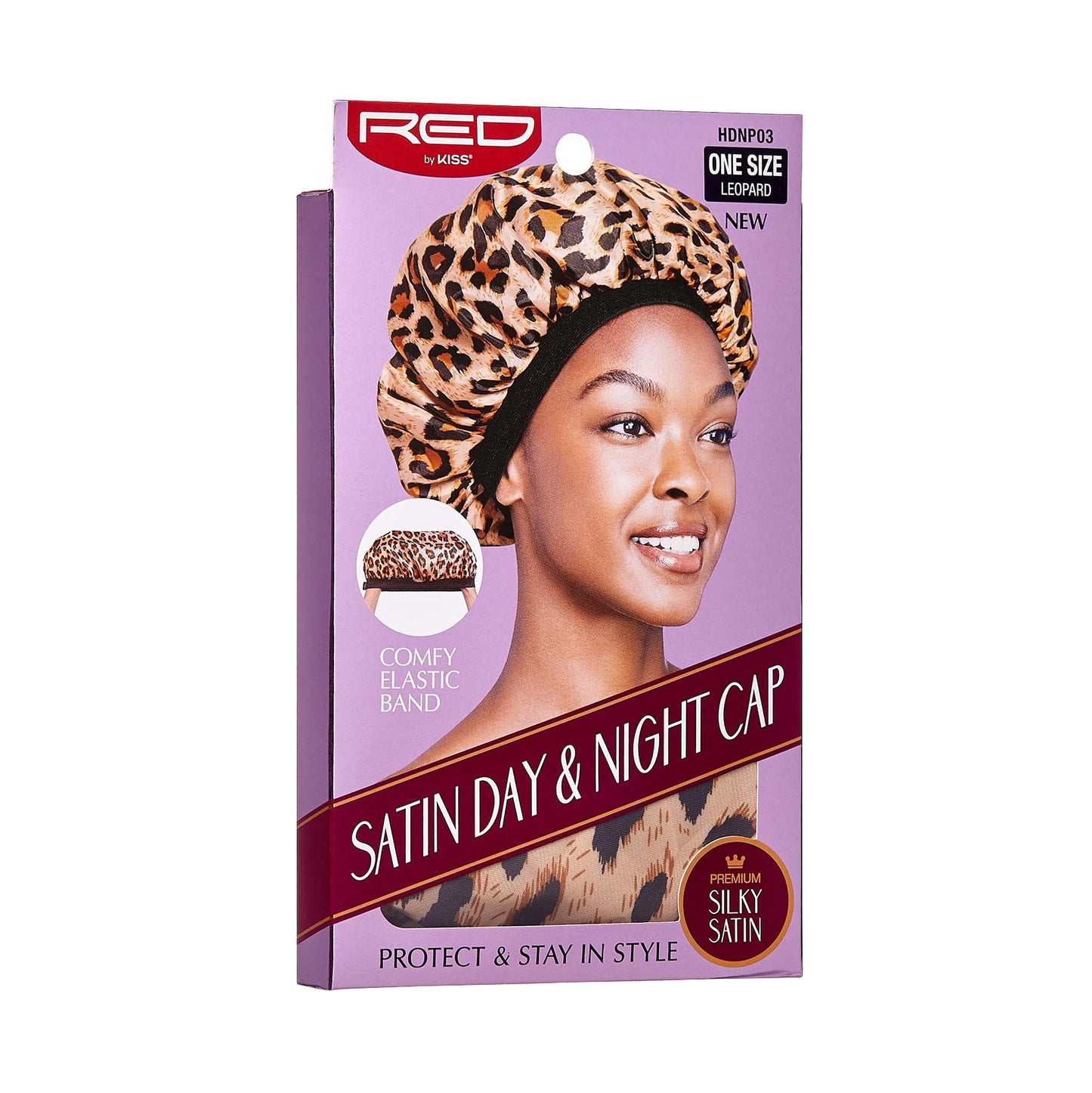 Red by Kiss Premium Quality Silky Satin Day & Night Cap Leopard Beauty and Personal Care Red by Kiss