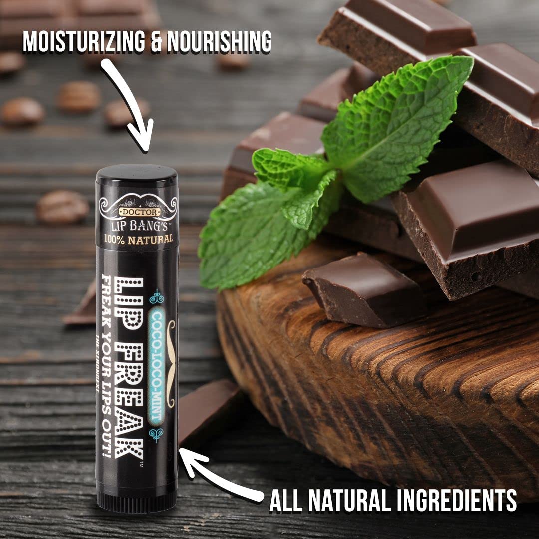Doctor Lip Bang's BUZZING Lip Balm - Lip Freak - 100% All Natural - Cruelty Free - Flavored Lip Freak - Sensory - Pack of 2 (Coco-Loco Mint) Beauty and Personal Care Doctor Lip Bang's