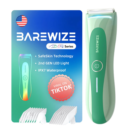 BAREWIZE Bikini Trimmer for Women, Electric Shaver for Women - LED Light, IPX7 Waterproof, USB-C Rechargeable, Ceramic Blade - Electric Razors Beauty and Personal Care BAREWIZE