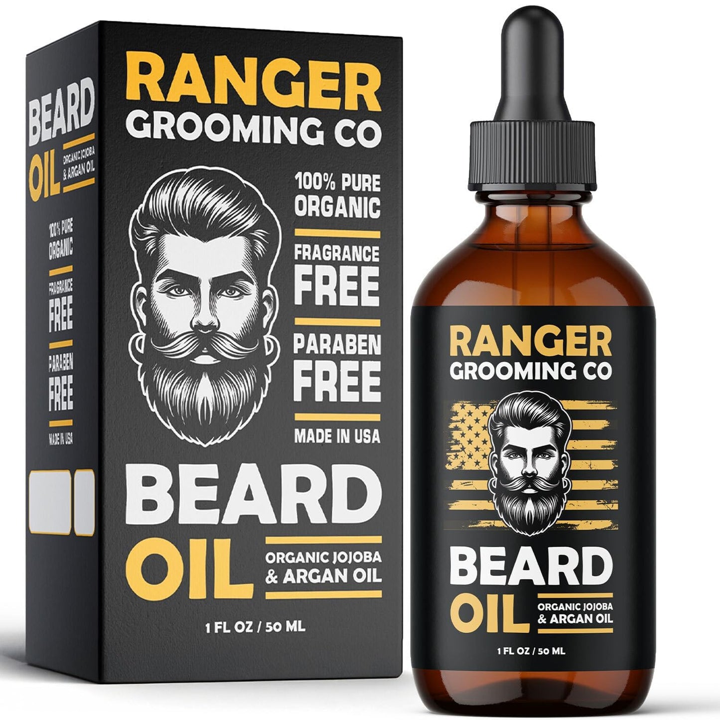 Leven Rose Ranger Grooming Unscented Beard Oil for Men - Organic Jojoba & Argan Oil - Fragrance Free - Made in USA - 1 FL OZ / 30 ML Beauty & Personal Care Leven Rose