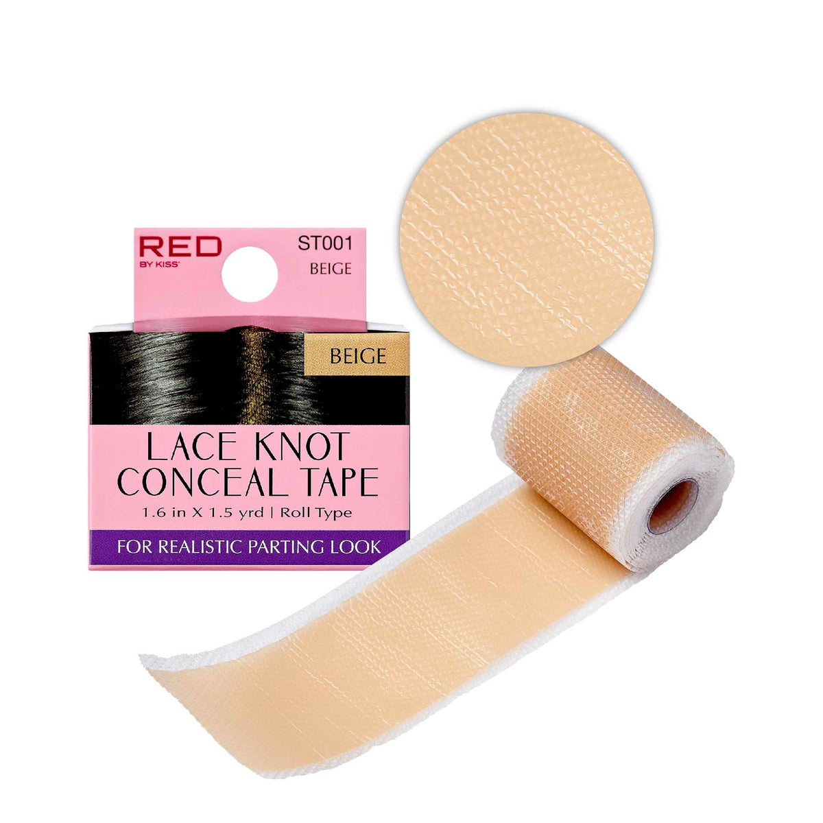 Red by Kiss Lace Knot Conceal Tape, Ultra-Thin & Skin-Like Silicone Wig Tape for Lace Wig Grids & Knots, Reusable & Sweat-Resistant, Strong Hold