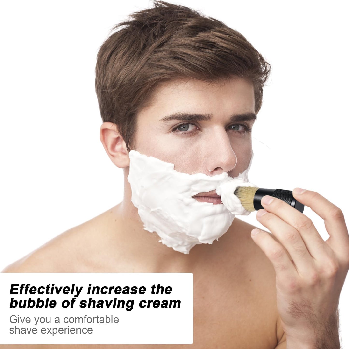 Yosoo Men's Beard Shaving Brush Soft Ergonomic Shave Tool Salon Grooming Appliance (Black) Beauty and Personal Care Yosoo
