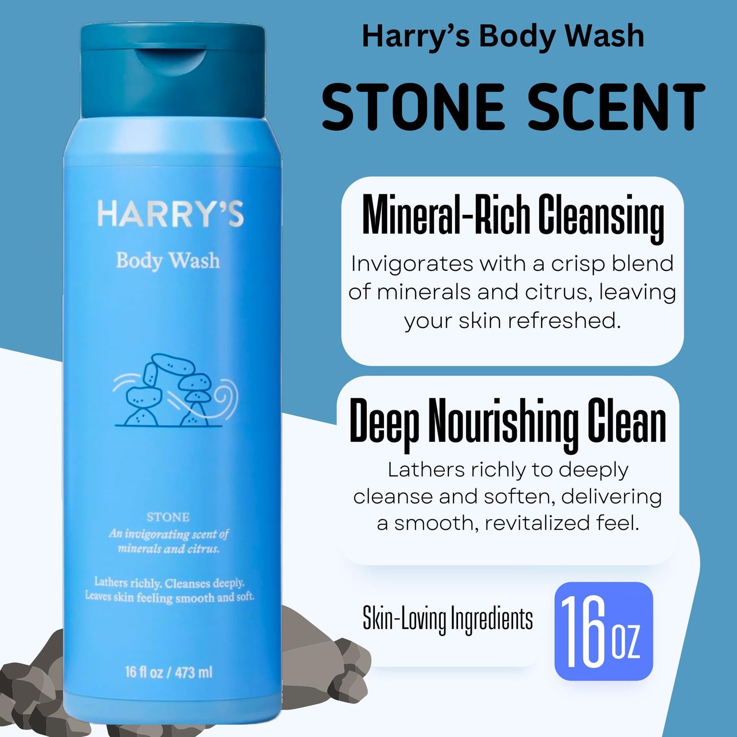 Harry's Men's Body Wash, 18 Fl oz (Pack of 4) | Men's Body Wash and Shower Gel Variety Pack - Stone, Redwood, Fig & Spring Scent | Sulfate-Free Beauty & Personal Care Harry's