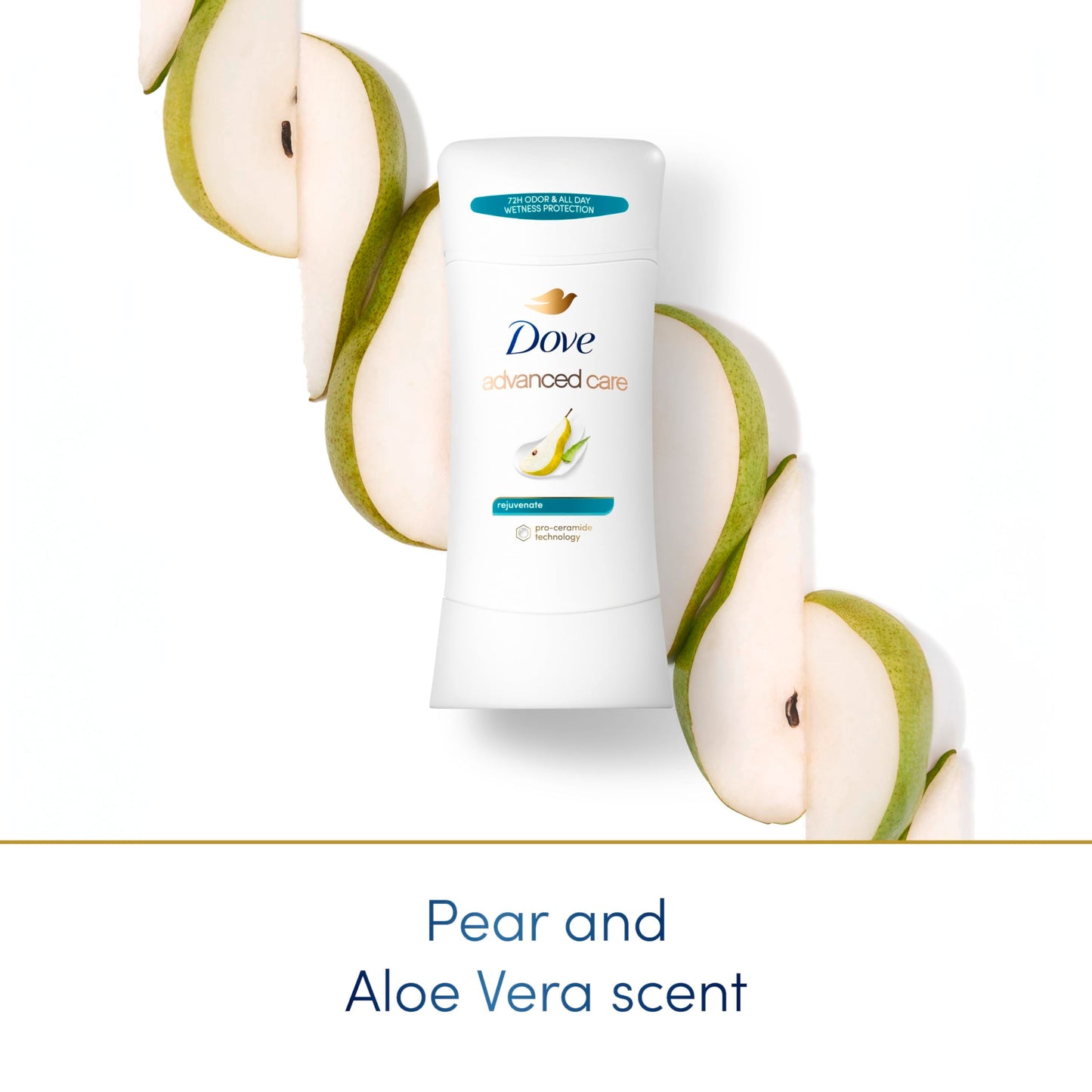 Dove Advanced Care Antiperspirant Deodorant Stick Rejuvenate 4 Count to help skin barrier repair after shaving by boosting skin's ceramide levels Beauty and Personal Care Dove